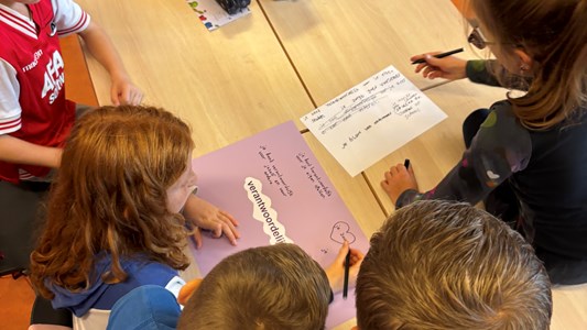 De groepen 6 maken een muurkrant over de kernwaarden! 🏫📚